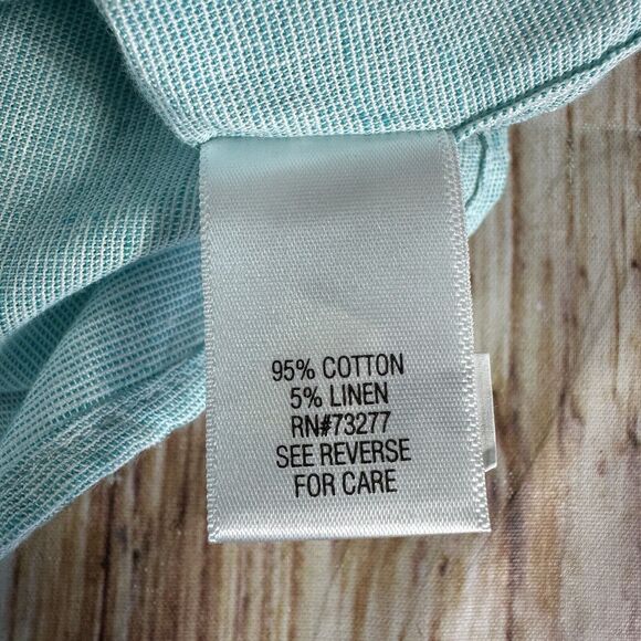 NEW Sonoma Aqua Shore Linen Blend Button Dress Shirt Size X Large Short Sleeve - Picture 6 of 9